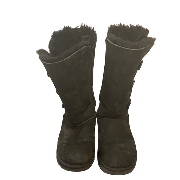 Ugg Bailey Triplet Button Black Sherpa Boots 8 - Picture 3 of 8